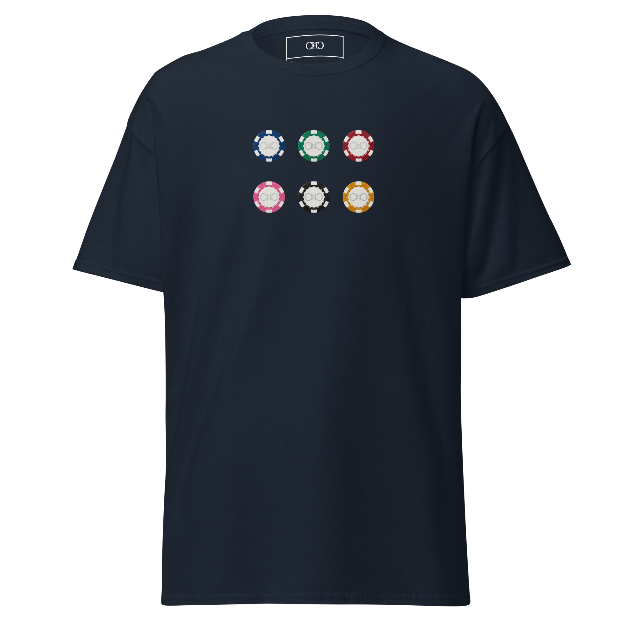 Poker Chip Tee — Navy front